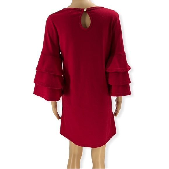 Simply Southern Red Winston 3/4 Sleeve Tunic Dress Size Small - Picture 2 of 8